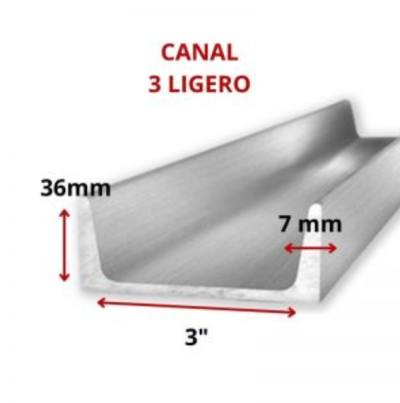 CANAL 3 76.2 MM (6 MT) LIGERO PZA.