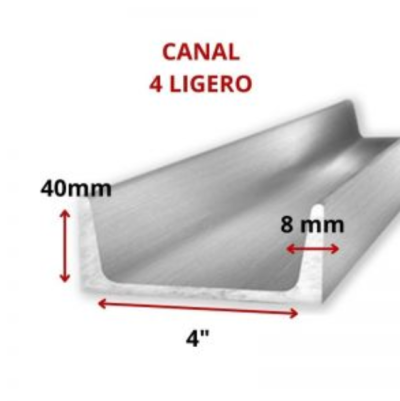 CANAL 4 101.6 MM (6 MT) LIGERO PZA.