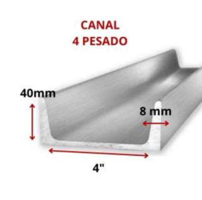 CANAL 4 101.6 MM (6 MT) PESADO PZA.