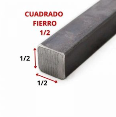 CUADRADO FIERRO 1/2 12.7 MM (PZA - 6 MT)