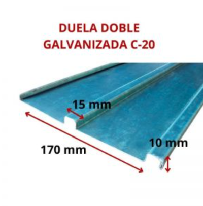 DUELA DOBLE GALVANIZADA C-20 (PZA)