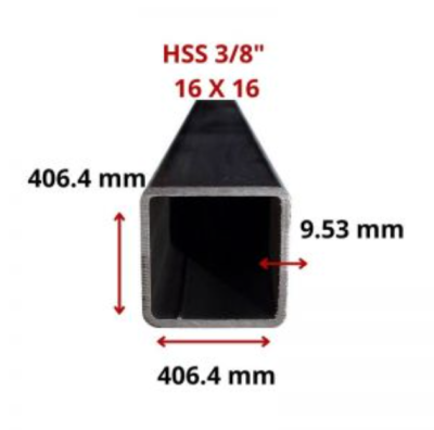 HSS 3/8 16 X 16 406.4 X406.4 MM 6.10 MT