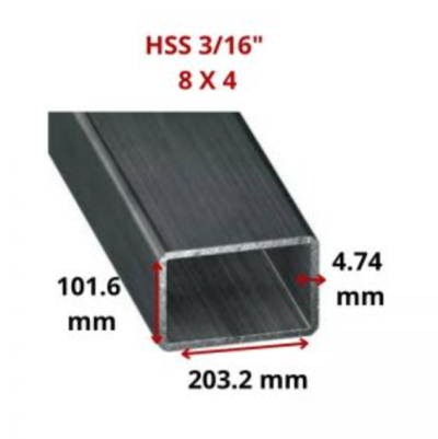 HSS 3/16 8 X 4 203.2 X 101.6 MM 12.20 MT