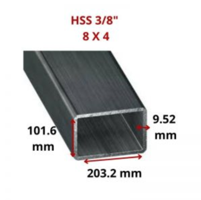 HSS 3/8 8 X 4 203.2 X 101.6 MM 12.20 MT