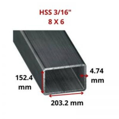 HSS 3/16 8 X 6 203.2 X 152.4 MM 12.20 MT