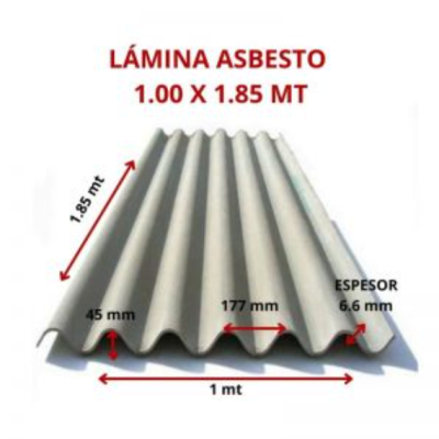 LAMINA ASBESTO 1.00 X 1.85 MT