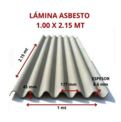 LAMINA ASBESTO 1.00 X 2.15 MT