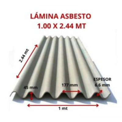 LAMINA ASBESTO 1.00 X 2.44 MT