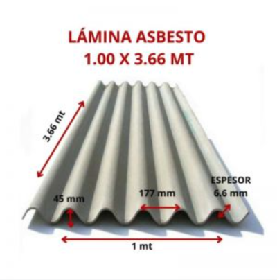 LAMINA ASBESTO 1.00 X 3.66 MT