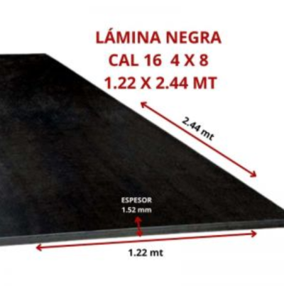 LAMINA NEGRA CAL 16 4 X 8 1.22 X 2.44 MT