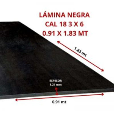 LAMINA NEGRA CAL 18 3 X 6 0.91 X 1.83 MT