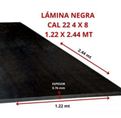 LAMINA NEGRA CAL 22 4 X 8 1.22 X 2.44 MT