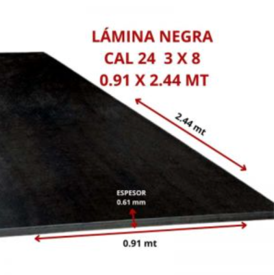 LAMINA NEGRA CAL 24 3 X 8 0.91 X 2.44 MT