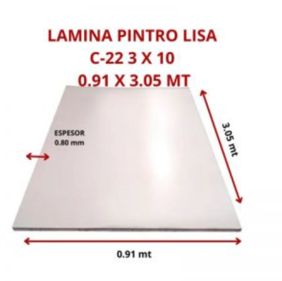 LAMINA PINTRO LISA C-22 3 X 10 0.91 X 3.05 MT