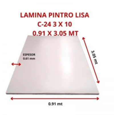 LAMINA PINTRO LISA C-24 3 X 10 0.91 X 3.05 MT