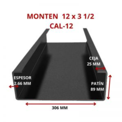 MONTEN 12 x 3 1/2 CAL-12 306.6 x 88.9 MM