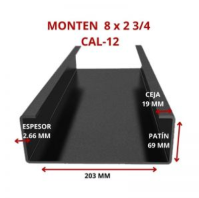 MONTEN 8 x 2 3/4 CAL-12 203.2 x 69.85 MM