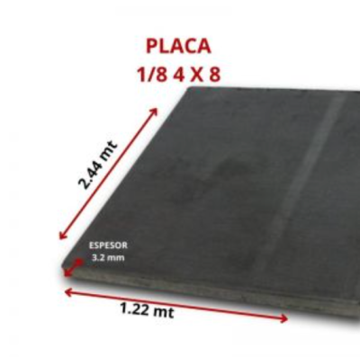 PLACA 1/8 4 X 8 3.2 MM 1.22 X 2.44 MT