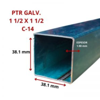 PTR GALV. 1 1/2 X 1 1/2 38.1 X 38.1 MM C-14