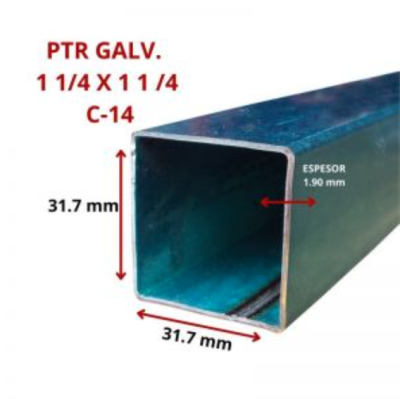 PTR GALV. 1 1/4 X 1 1 /4 31.7 X 31.7 MM C-14