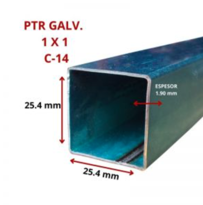 PTR GALV. 1 X 1 25.4 X 25.4 MM C-14