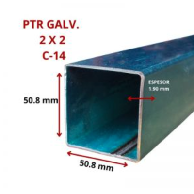 PTR GALV. 2 X 2 50.8 X 50.8 MM C-14