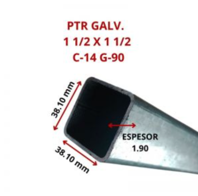 PTR GALV. 1 1/2 X 1 1/2 38.1 X 38.1 MM C-14 G-90