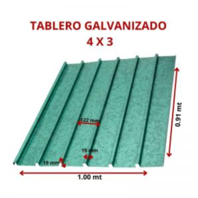 TABLERO GALVANIZADO 4 X 3 1.00 X 0.91 MT