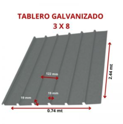 TABLERO NEGRO 3 X 8 0.74 X 2.44 MT