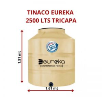 TINACO EUREKA 2500 LTS TRICAPA