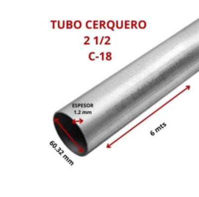 TUBO CERQUERO 2 1/2 6MT C-18