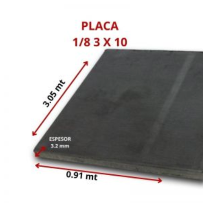 PLACA 1/8 3 X 10 3.2 MM 0.91 X 3.05 MT