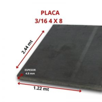 PLACA 3/16 4 X 8 4.8MM 1.22 X 2.44 MT