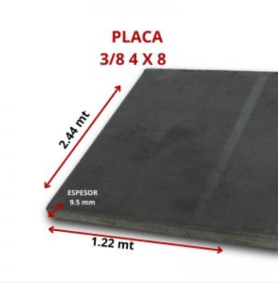 PLACA 3/8 4 X 8 (9.5MM 1.22 X 2.44 MT)