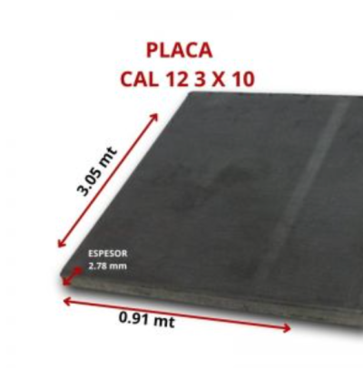 PLACA CAL 12 3 X 10 0.91 X 3.05 MT