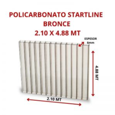 POLICARBONATO STARTLINE 6MM BRONCE 2.10 X 4.88 MT GARANT 10