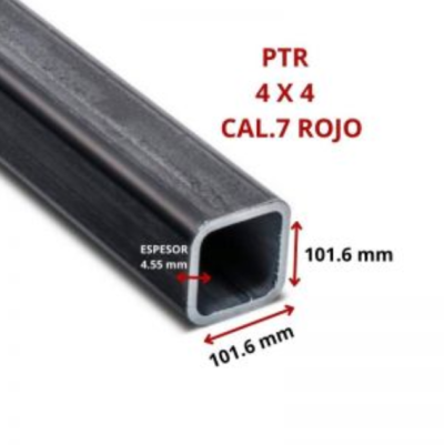 PTR 4 X 4 101.6 X 101.6 MM CAL.7 ROJO